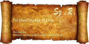 Szihelszky Rita névjegykártya