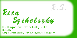 rita szihelszky business card